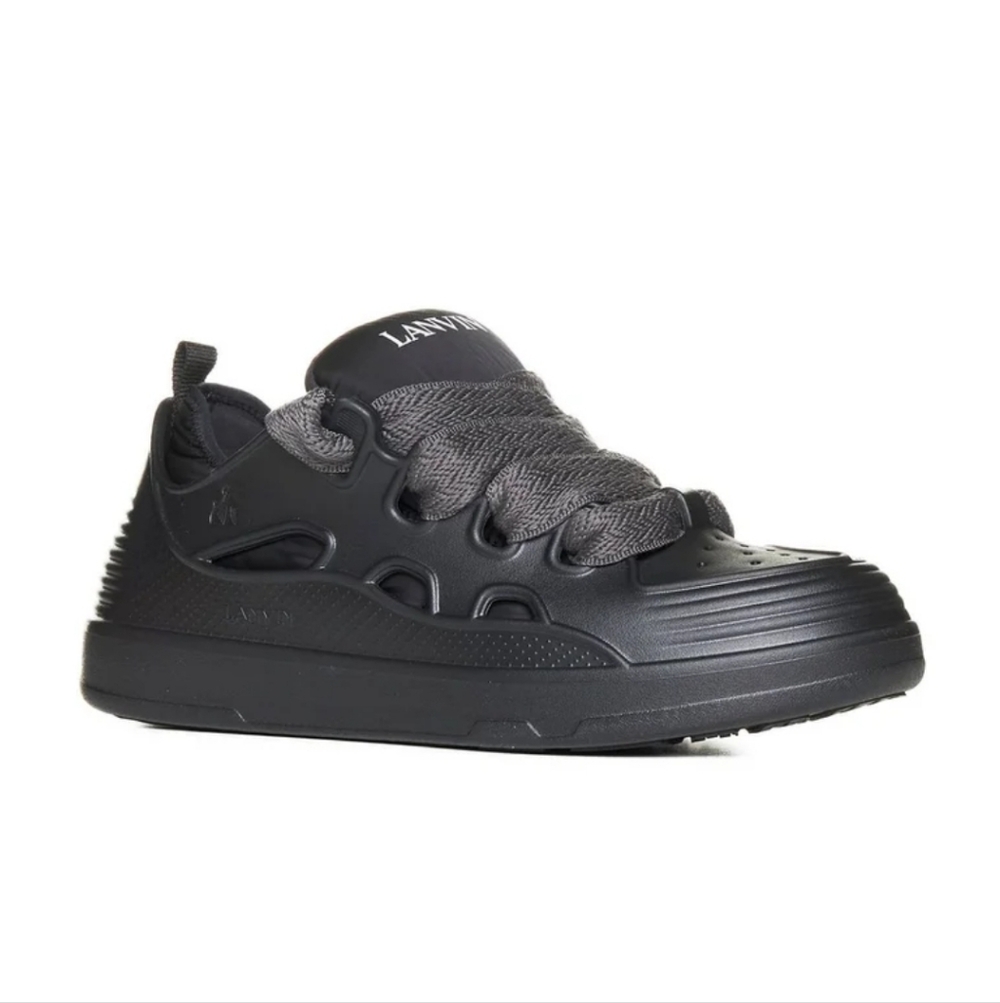 LANVIN Black With Burgundy and Black Removeable Inserts, Grey And Burgundy Laces